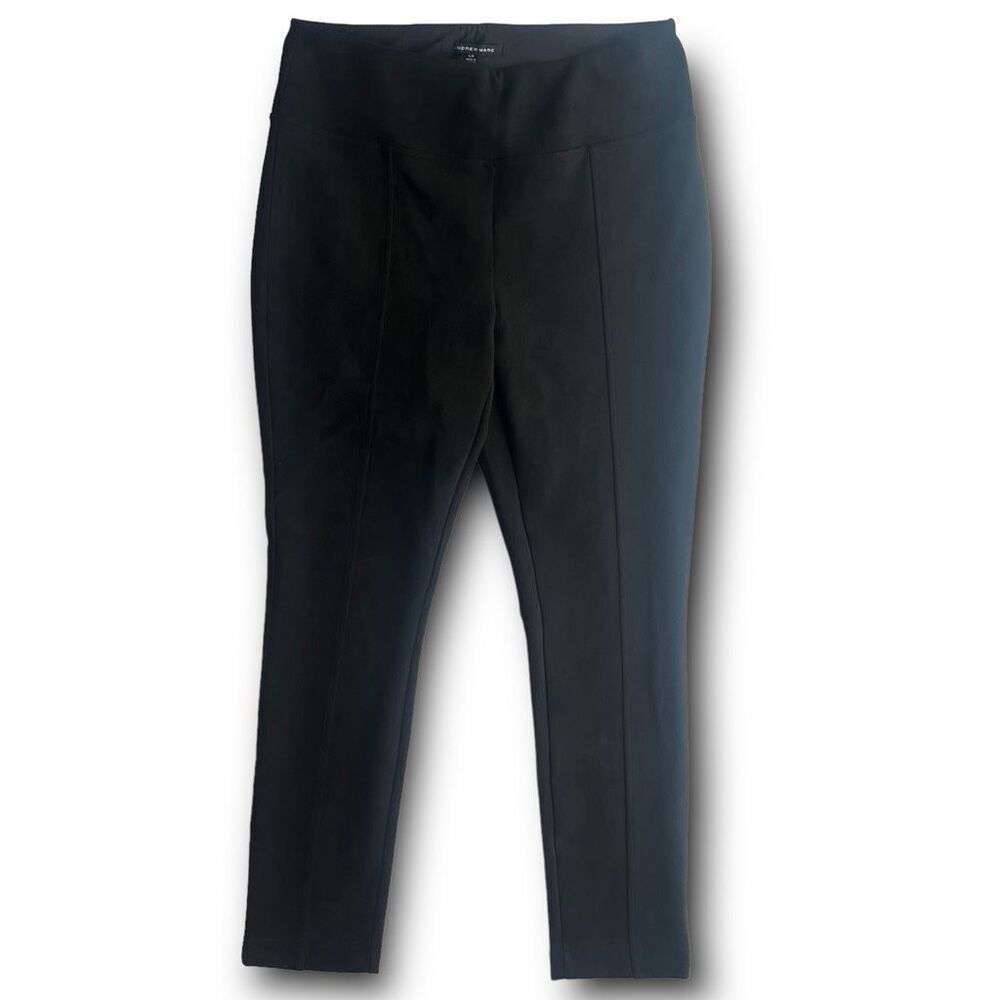 Andrew Marc Women's Faux Suede High Waist Pants Black Size Large